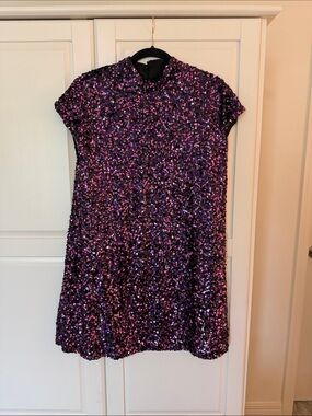ZARA Purple Sequin Party Dress